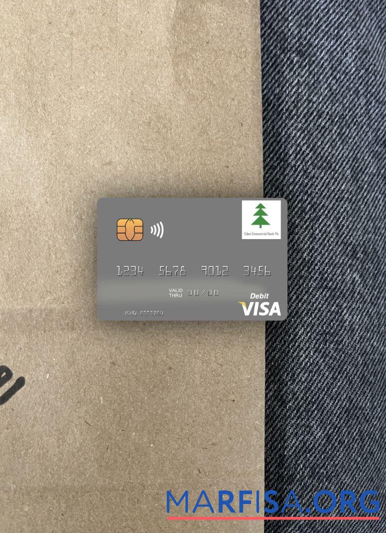 Blank South Sudan Eden Commercial Bank visa debit card photolook front real example